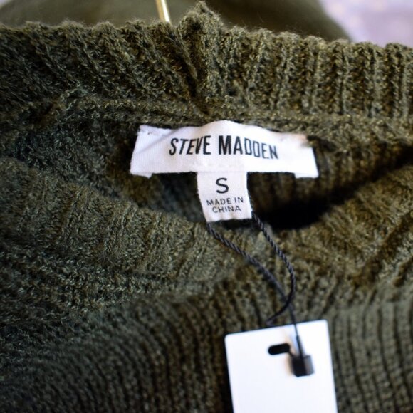 NWT Steve Madden Taylor Hoodie Sweater Dress in Olive Green Size Small - Picture 4 of 13